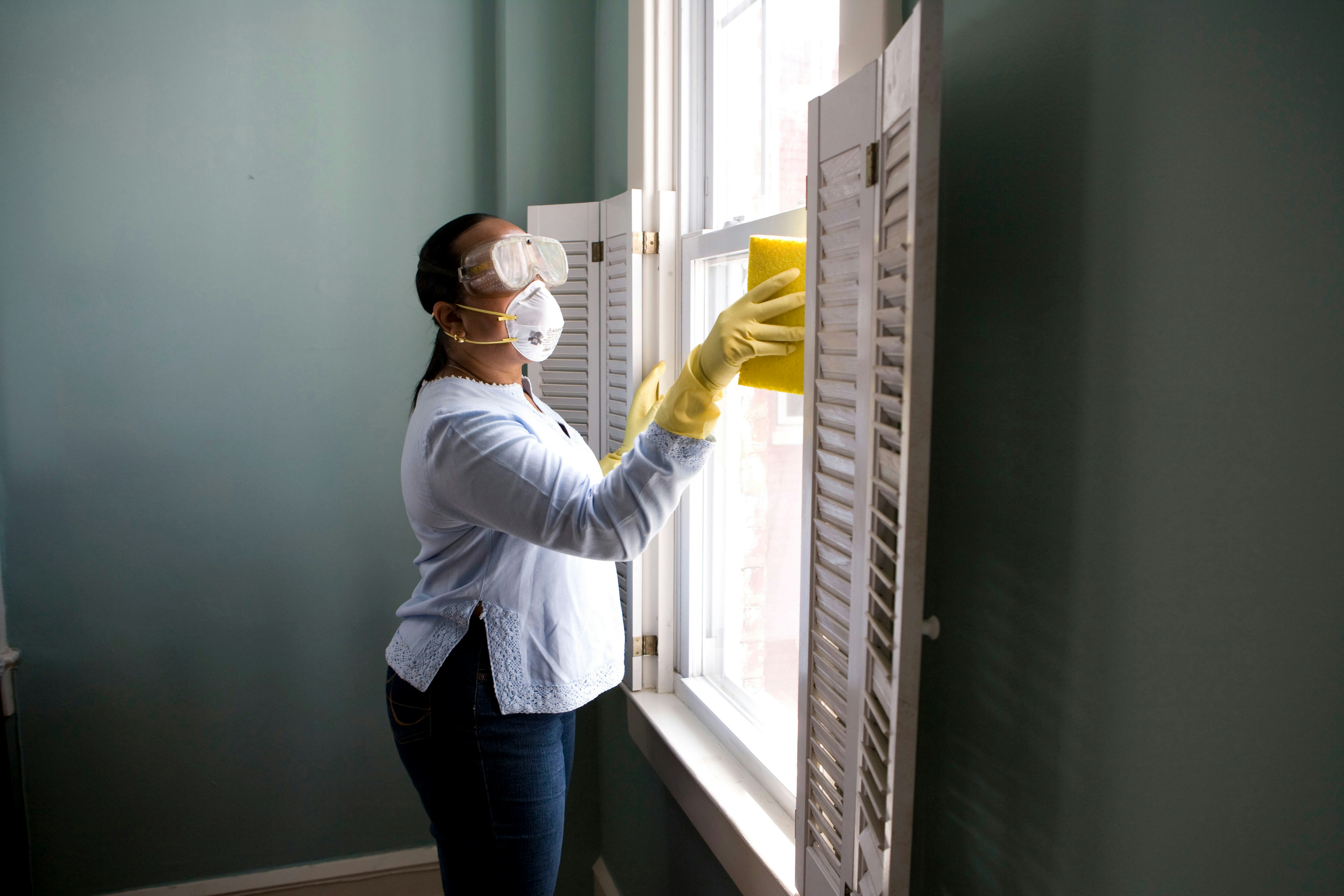 Professional cleaner at work